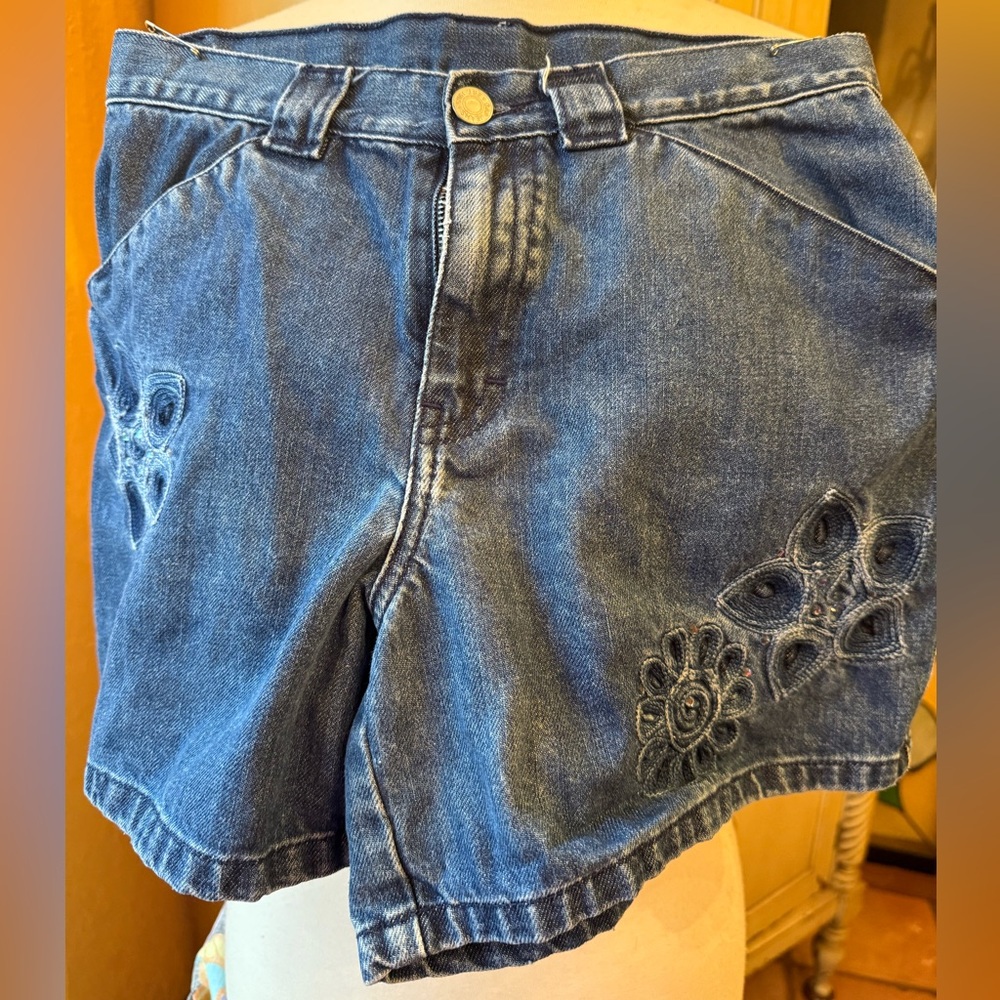GAP Blue Denim Shorts with Floral Cutwork